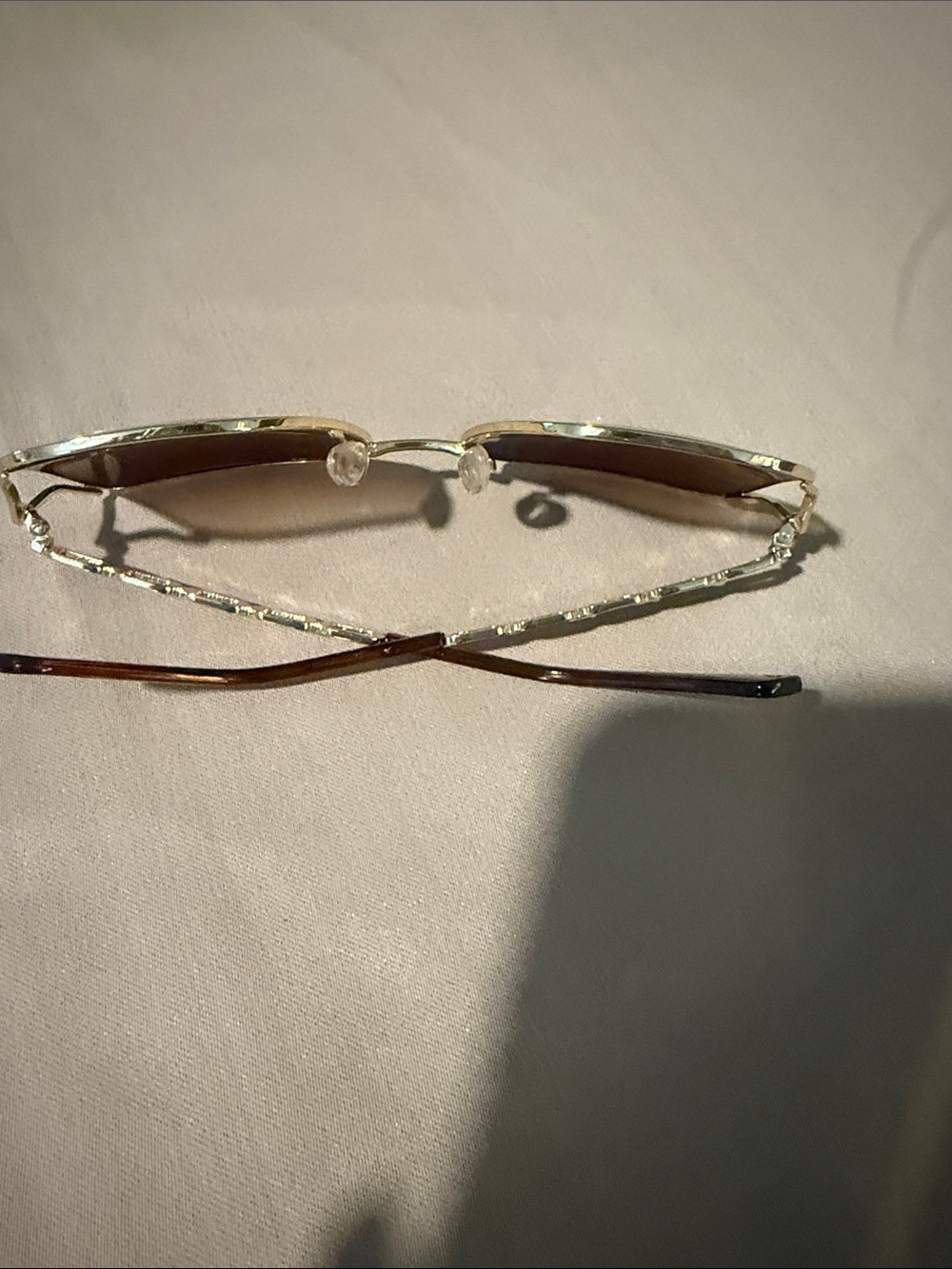 Gold Frame Brown Gradient Women's Sunglasses - Picture 2 of 4
